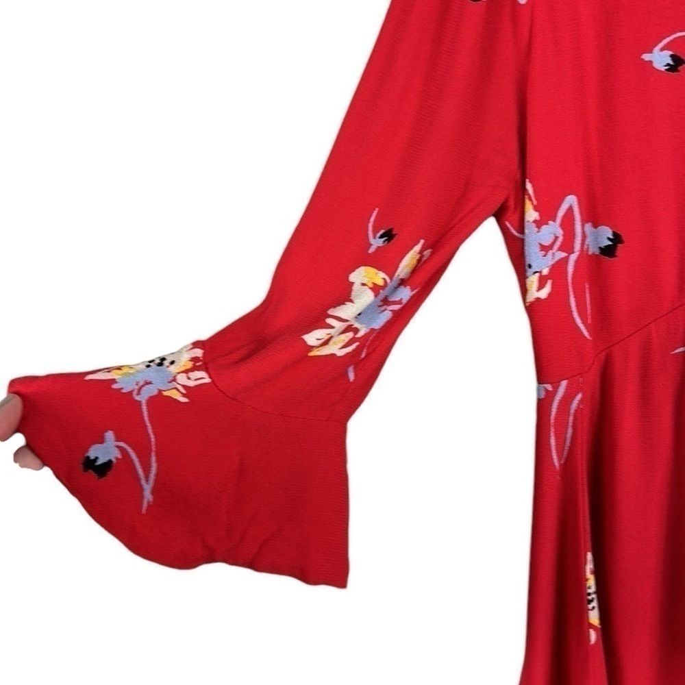 Free People Time on My Side Floral Print Wrap Dress Size M - Picture 5 of 11
